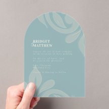 Classic Damask Retro Cyan Wedding