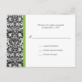 Classic Damask RSVP Postcard