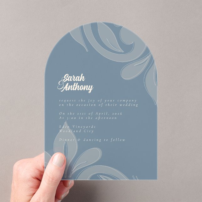 Classic Damask Teal Wedding Acrylic Invitation (Creator Uploaded)