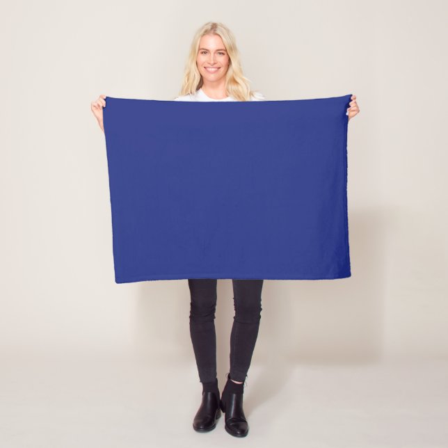 Classic Dark Blue Accent Fleece Blanket (In Situ)