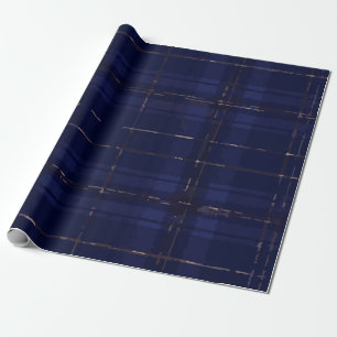 Classic Dark Blue Plaid – Timeless Stylish Gift Wrapping Paper