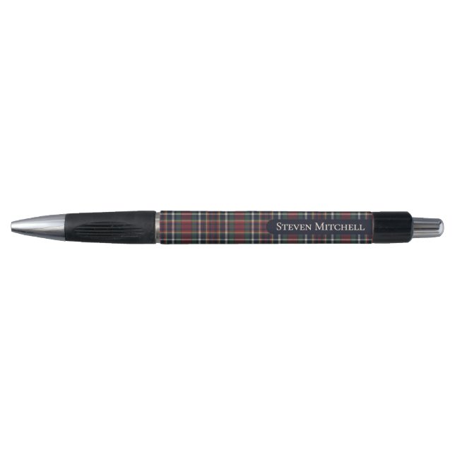 Classic Dark Blue Red Green Plaid Pattern (Front)