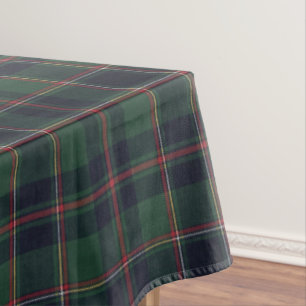 Classic Dark Blue Red Green Plaid Pattern Tablecloth