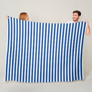 CLASSIC DARK BLUE STRIPED FLEECE BLANKET