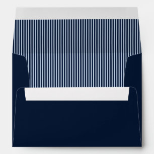 Classic Dark Blue Stripes Christmas  Envelope