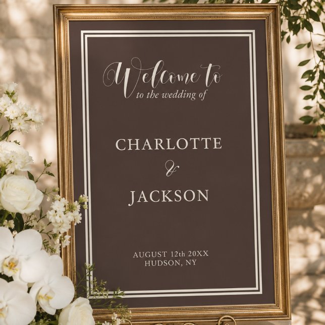 Classic Dark Brown Old Money Wedding  Poster (Creator Uploaded)