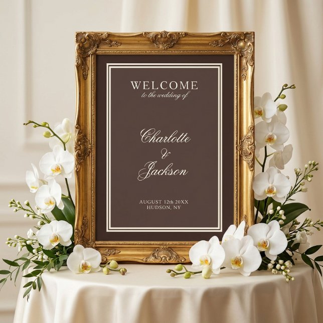 Classic Dark Brown Old Money Wedding  Poster (Creator Uploaded)