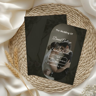 Classic Dark Elegant Wedding Invitation