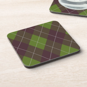 Classic Dark Green Argyle Pattern Coaster