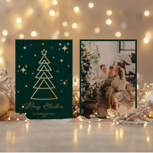 Classic Dark Green Gold Christmas Tree Photo
