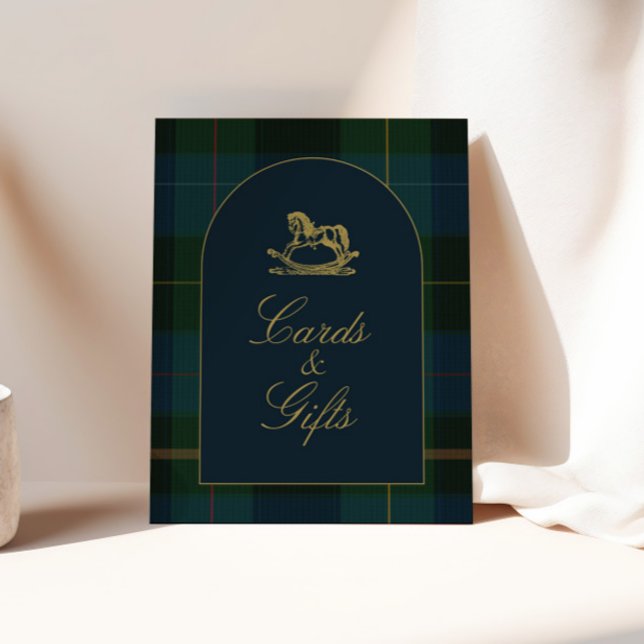 Classic Dark Green Plaid Baby Shower Cards & Gifts Poster (Creator Uploaded)
