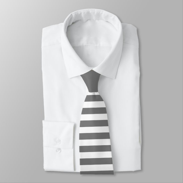 CLASSIC DARK GREY STRIPED TIE (Tied)