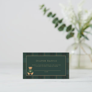 Classic Dark Plaid Lauren Inspired Baby Shower  Enclosure Card
