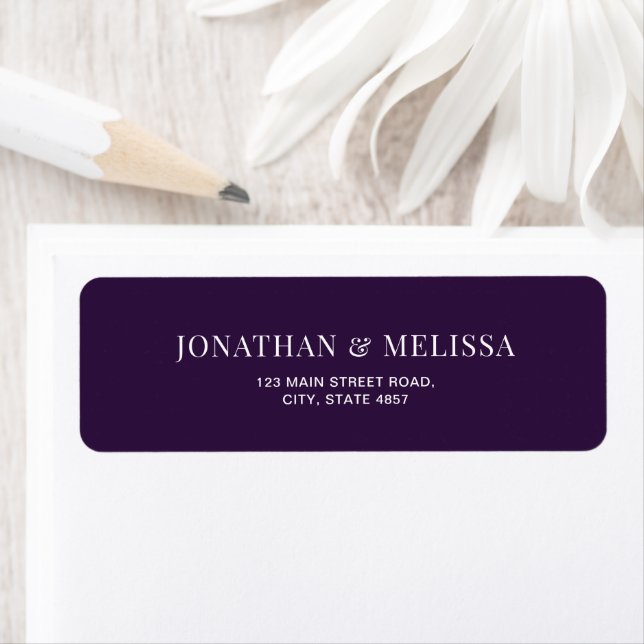Classic Dark Purple Typography Wedding Address (Insitu)