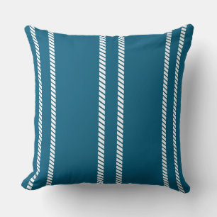 Classic Dark Teal with Stripes Throw Pillow