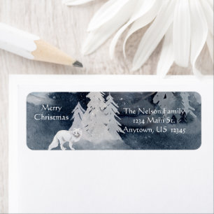 Classic dark winter scene with fox Christmas Holid