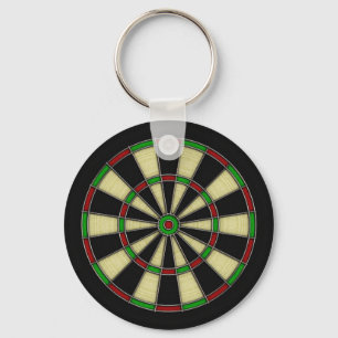 Classic Dart Board Design, Darts, Dart Games Key Ring