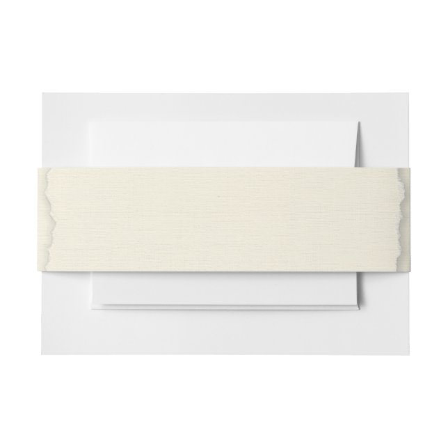 Classic Deckle Edge Ivory Wedding Invitation Belly Band (Front Example)