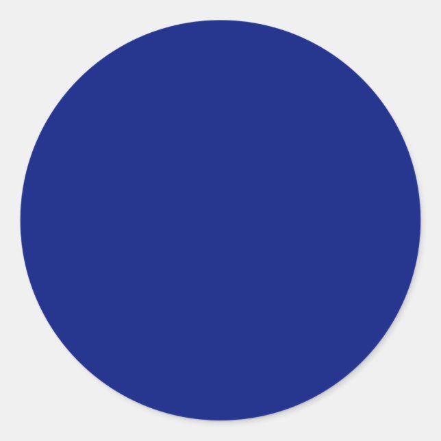 Classic Deep Blue Solid Colour Round Sticker (Front)