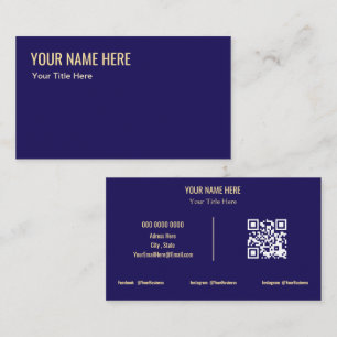 Classic Deep Purple Gold Business Card