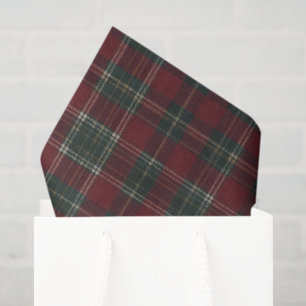 Classic Deep Red and Forest Green Tartan Plaid Tissue Paper
