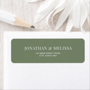 Classic Deep Sage Green Typography Wedding Address