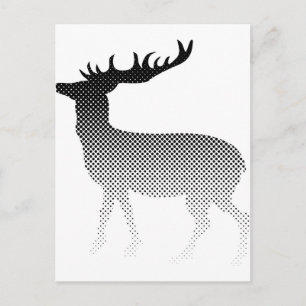 Classic deer silhouette postcard
