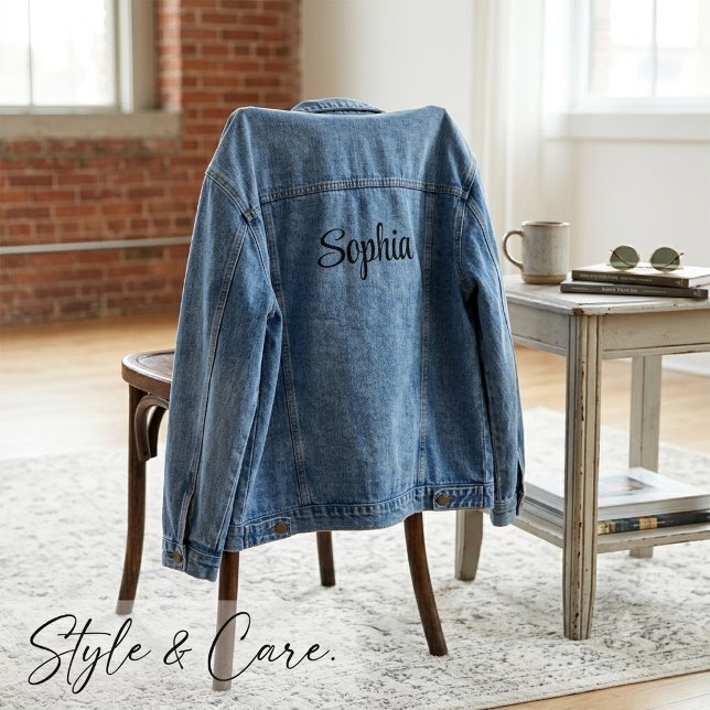 Classic Denim Jacket Featuring Your Custom Name (Classic Denim Jacket Featuring Your Custom Name)