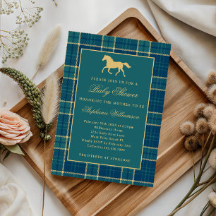 Classic Derby Old Money Equestrian Boy Baby Shower Invitation
