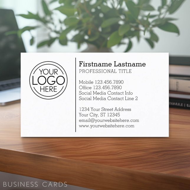 Classic Design with Logo and Contact Info Business Card (Classic Business Card Design with Your Logo and contact information - low minimum)