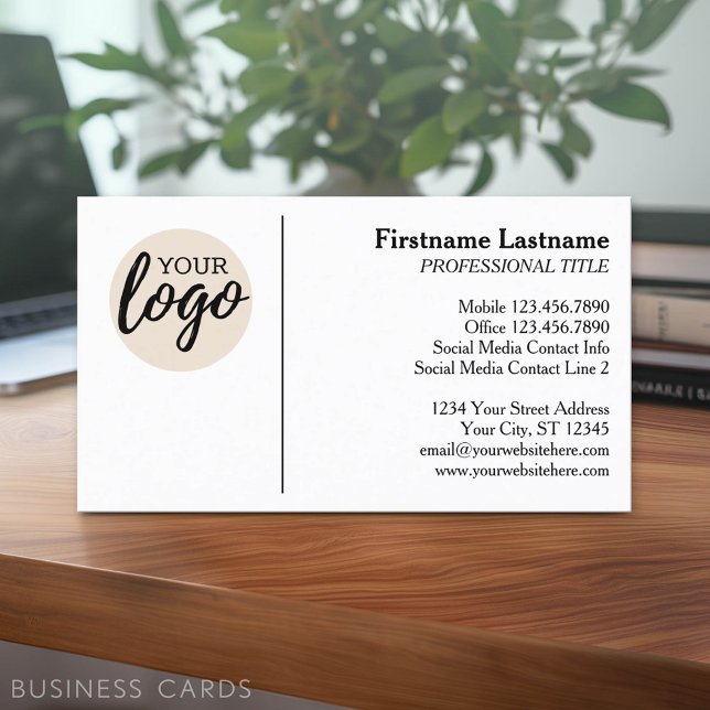 Classic Design with Logo and Contact Info Business Card (Classic Business Card Design with Your Logo and contact information - low minimum)