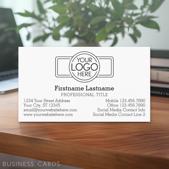 Classic Design with Logo and Contact Info Business Card (Classic Business Card Design with Your Logo and contact information - low minimum)
