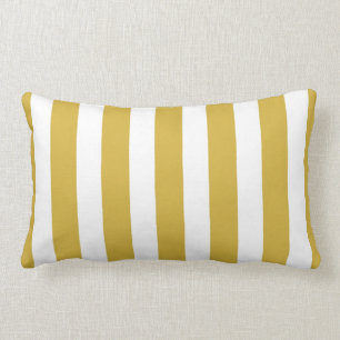 Classic Designer Stripes in Mustard and White Lumbar Cushion