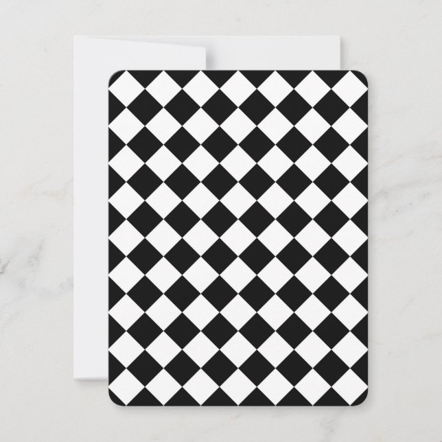 Classic Diamond Black and White Checkers (Front)
