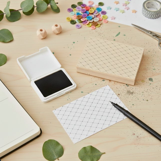 Classic Diamond Grid Rubber Stamp (Classic Diamond Grid Rubber Stamp)