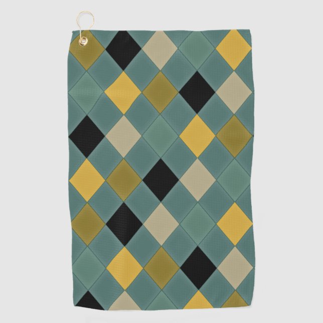 Classic Diamond Pattern Golf Towel (Front)