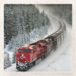 Classic Diesel Train Engine Glass Coaster
