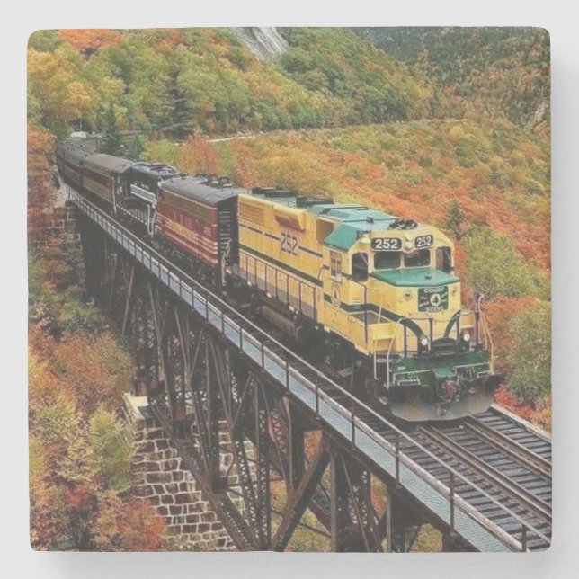 Classic Diesel Train Engine Stone Coaster (Front)