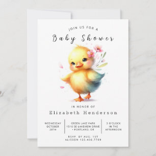 Classic Digital Duck Baby Shower  Invitation