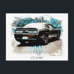*~* Classic Digital NIR Muscle Car Postcard<br><div class="desc">POST CARD POSTCARD - CLASSIC CARS - NIR and Grunge style Digital Enhanced Paintings - PERSONALIZE TEXT IF DESIRED. - Old BLACK Muscle Car. The background Frame is WHITE. The word CLASSIC can be edited to your liking or Deleted. Energetically Enhanced as well as a Digital Enhanced Photo Paintings of...</div>