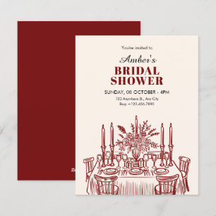 Classic Dining table bridal shower Invitation