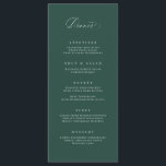 Classic Dinner Menu Wedding Reception Meal Card<br><div class="desc">Our custom menu card features modern calligraphy for the perfect way to inform your guests of their meal choices at your wedding or event. This item is part of our Goldie collection G100,  please shop our store for matching products.</div>