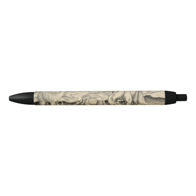 Classic Dinosaurs Black Ink Pen (Front)