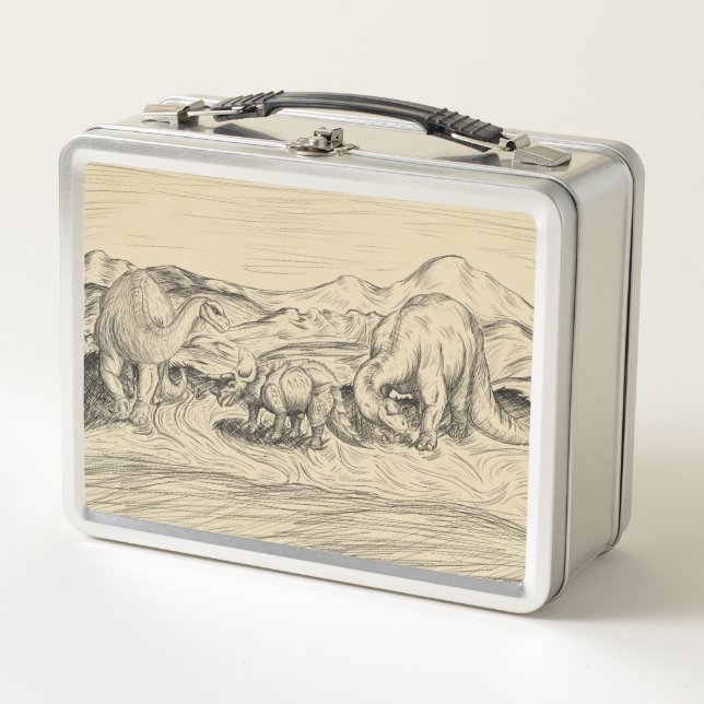 Classic Dinosaurs Metal Lunch Box (Front)