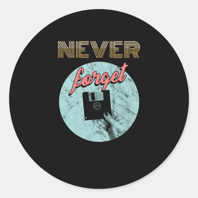 Classic Diskette Floppy Disc Discs Disket Computer Classic Round Sticker (Front)