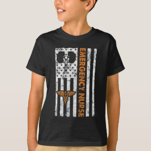 Classic Distressed Flag for Emergency Room ER Nurs T-Shirt