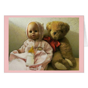 Classic Doll and Teddy Bear Card