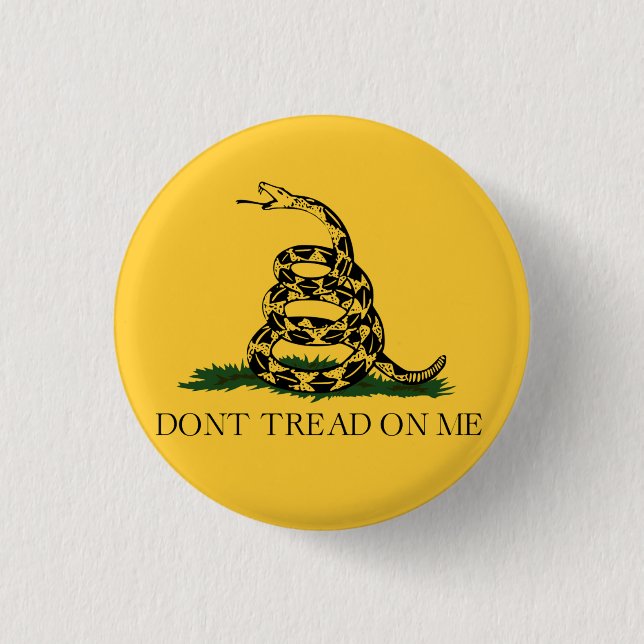 Classic Don't Tread on Me, Gadsden flag tea party 3 Cm Round Badge (Front)