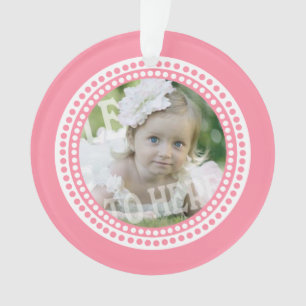 Classic Dots Baby Photo Pink Ornament