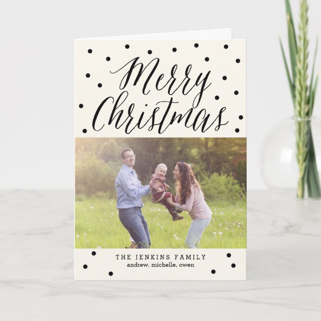 Classic Dots Christmas Photo Cards (Front)